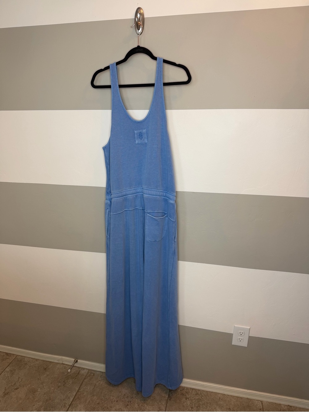 FP Movement by Free People Sky Blue Sleeveless Wide-Leg Jumpsuit large